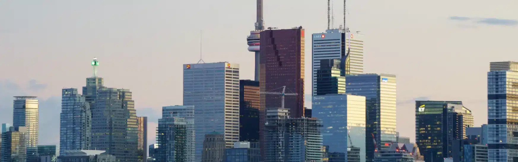 Toronto Skyline at dusk as shot from Riverdale park facing west. Photo by Jason Kingston